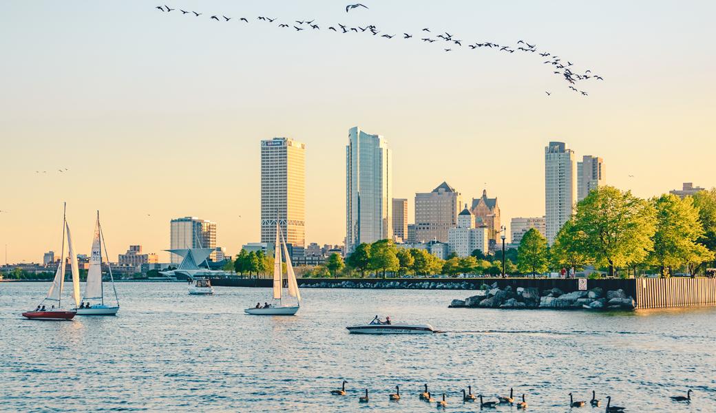 Milwaukee Skyline with Sailboats