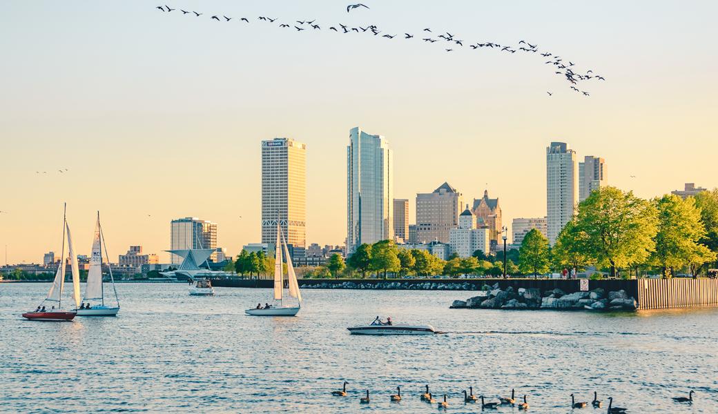 Milwaukee Skyline with Sailboats