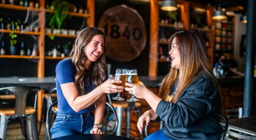 young people meeting for beer